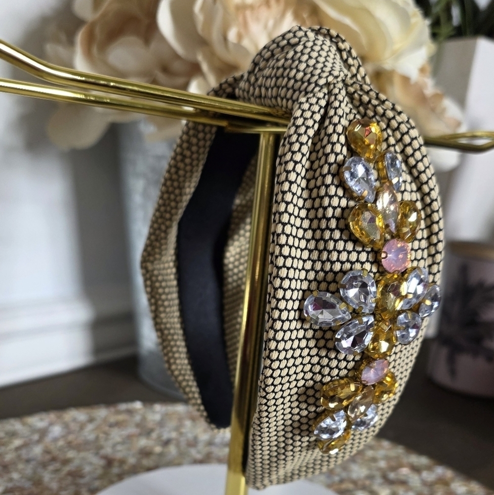 Embellished Headband with Crystal Accents